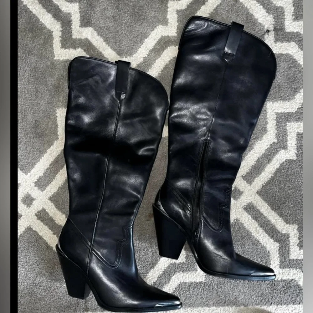 Gianni Bini Black Heeled Boots - Picture 2 of 4